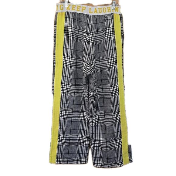 Mira Mikati Black / Cream Plaid Printed Wide Leg Pants Size 38 EU 8 US - Picture 5 of 7